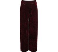 Womens Wide Leg Velour Velvet Palazzo Trousers Ladies Flared Casual Wear Loose Fit Pants Wine