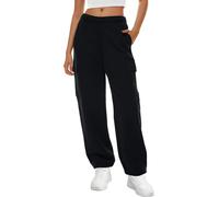 Women's Wide Leg Wool Lining Autumn and Winter Pants, Y2k (A-Black,