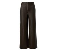 Women's Wide Nappa Leather Effect Trousers COMMA Marron 34