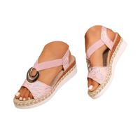 Womens Wide Sandals Thick Soled Wedge Heeled One Strap Women's Shoes Fashionable And Casual Solid Color Hollow Fish Mouth Outdoor Sandals Womens Wide (5)