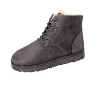 Womens Wide Snow Boots Winter Ankle Boots for Women UK Warm Fluffy Fleece Lined Short Booties Ladies Slip On Shoes Comfort Breathable Platform Shoes Outdoor Snow Booties Grey