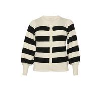 Women's Wide Striped Cardigan KAFFE Curve Malan Noir M