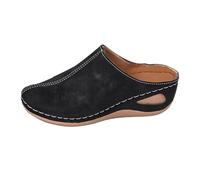 Womens Wide Width Clogs,Wedge Sandals For Womens,Comfortable Orthopaedic Sandals Summer Casual Slip On Backless Slides,Lightweight Fashion Sandals With Soft Sole,Close Toe Arch Support Sandals