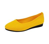 Women's Wide Width Flats Shoes,Slip On Ballet Women,Flat Knit Shoes,Lightweight and Portable,Simple Appearance,Elegant,for Formal and Informal Occasions Yellow
