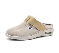 Women's Wide Widths Walking Edema Sneakers, Comfortable Arch Support Orthopedic Shoes, Adjustable Closure Casual Plantar Fasciitis for Foot Heel Pain Relief, Off white-44.5 EU