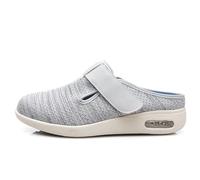 Women's Wide Widths Walking Edema Sneakers, Comfortable Arch Support Orthopedic Shoes, Adjustable Closure Casual Plantar Fasciitis for Foot Heel Pain Relief,Light Gray-37.5 EU