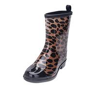 Womens Wide Winter Water Rain Women's Non-Slip Boots Mid Punk Boots Women's Boots (Brown, 5)