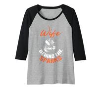 Womens Wife Behind the Sparks Welder Wife Raglan Baseball Tee