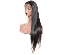 Women's Wig 10-30 Inches Long Straight Curly Hair Lace Head Cover 13 * 4CM Transparent Net Plus Bandage Can Float The Real Hair Wig Head Cover Stylish Wigs For Women(Straight hair,18 inches/45.7CM)