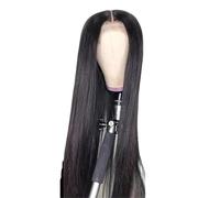 Women's Wig 13x6 Hd Transparent Lace Frontal Wig Straight Human Hair Wigs Natural Black 220 Density Pre plucked Human Wigs(36inches)
