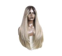 Women's Wig 30" Straight Part Ombre Blonde Wigs Synthetic Lace Front Wig Heat Resistant Human Wigs