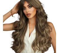 Women's Wig Big Wave Wig Full Headset Female Long Hair Fluffy Brown Pickled Curly Human Wigs