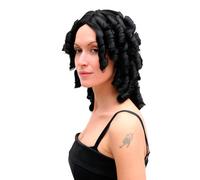 Women's wig black medieval Caribbean pirate baroque curls 40 6006A-1B Wig