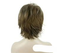 Women's Wig Black/wine red Short Straight Layered Hair Synthetic Full Wigs-12TT26-6inches