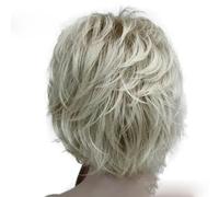Women's Wig Black/wine red Short Straight Layered Hair Synthetic Full Wigs-15BT613-6inches