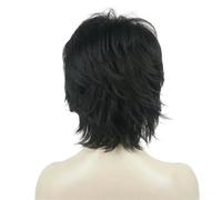 Women's Wig Black/wine red Short Straight Layered Hair Synthetic Full Wigs-2 Natural Black-6inches