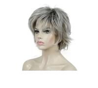 Women's Wig Black/wine red Short Straight Layered Hair Synthetic Full Wigs-48T-6inches