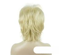 Women's Wig Black/wine red Short Straight Layered Hair Synthetic Full Wigs-613 blonde-6inches