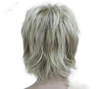 Women's Wig Black/wine red Short Straight Layered Hair Synthetic Full Wigs-R12-26-6inches