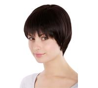Women's Wig Bob Page Dark Brown Pony Short Synthetic Hair 20cm 1235-4