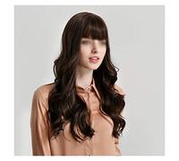 Women's Wig Brown Wig With Bangs Long Ladies Natural Wig Heat Resistant Fiber Synthetic Brown Wig Hair Wig Women Party