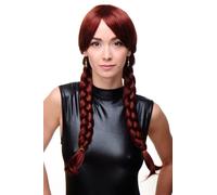 Women's Wig Cosplay Braun Red Brown Braided Braids School Girl 3446-35