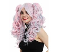 Women's Wig Cosplay Curly Braids Gothic Lolita Pink Blue Long