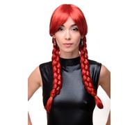 Women's Wig Cosplay Red Fire Red Braided Braids School Girl 3446-137
