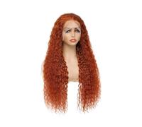 Women's Wig Curly Human Hair Wigs 250 Density Ginger Deep Wave 13x6 HD Lace Frontal Pre Plucked Human Wigs(28inches)
