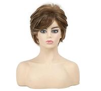 Women's Wig Female Brown Short Curly Hair Wig And Headband Suitable For Daily Use And Parties Human Wigs