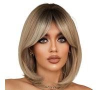 Women's Wig Female Middle School Bangs Level Short Straight Full Head Wig Human Wigs