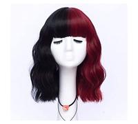 Women's Wig Hair Replacement Wigs Black And White Witch Cos Short Curly Hair Wigs Perfect For Everyday Parties Hair Wig Women Party(A)