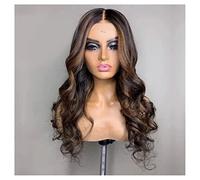 Women's Wig Highlight Brown 5x5 PU Silk Base 180 Density Wig13x4 Lace Frontal Human Hair Wigs Loose Wave Emulation Scalp Top Wig Hair Wig Women Party(13x4 Lace Front Wig,22inch)