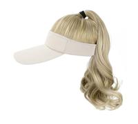 Women's Wig Knitted Hat,Knitted Hat,Hat Wig For Women Baseball Cap Wig With Curly Synthetic Hair Extensions Ponytail Cap Wig Sun Hat With Hair(White Hat 24H613#)