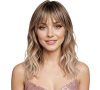 Women's Wig Ladies' Wave Medium Length Wig With Notch Headband Human Wigs