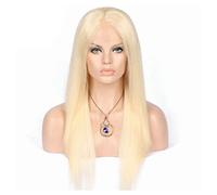 Women's Wig Light Blonde Silk Top Human Hair Wig Straight 5 * 5 Skin Base Closure Wig Hair Lace Front 150% Density Hair Wig Women Party(20 inch)