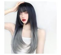 Women's Wig Long Gradient Straight Hair Wig With Bangs Synthetic High Density Long Hair Wig For Women Hair Wig Women Party