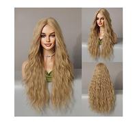 Women's Wig Long Wavy Curly Blonde Wigs for Women Natural Mid Parting Synthetic Wigs Daily Use Heat Resistant Party Fake Hair for Daily Party Use