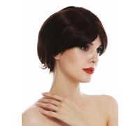 Women's Wig Monofilament Short Straight Parted Reddish Brown Copper Strands