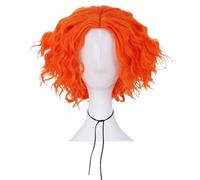 Women's Wig Orange Short Curly Hair Wig With Natural Fluffy Shape, Personalized White Women's Human Wigs