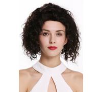 Women's Wig Real Hair Dark Brown Natural Lace Front Mono Part Curls Curly