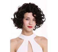 Women's Wig Real Hair Shoulder-Length Curls Center Part Mono Lace Dark Brown