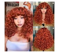 Women's Wig Red Brown Copper Ginger Short Curly with Bangs Synthetic Wigs for Women Wave Wigs Heat Resistant Hair Cosplay Hair Women's Wigs Hair Piece(F)