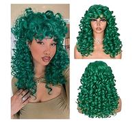 Women's Wig Red Brown Copper Ginger Short Curly with Bangs Synthetic Wigs for Women Wave Wigs Heat Resistant Hair Cosplay Hair Women's Wigs Hair Piece(568C)