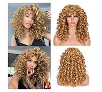 Women's Wig Red Brown Copper Ginger Short Curly with Bangs Synthetic Wigs for Women Wave Wigs Heat Resistant Hair Cosplay Hair Women's Wigs Hair Piece(27)