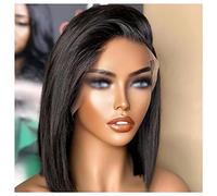 Women's Wig Short Bob 180Density Straight Synthetic 4 * 4 Lace Front Silk Base Wig For Black Women Glueless Daily Cosplay Hair Wig Women Party(14 INCH)