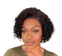 Women's Wig Short curly wig for women, naturally suitable for daily commuting Human Wigs(Black)