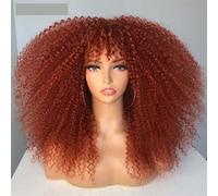 Women's Wig Short Hair Afro Kinky Curly Wig With Bangs Loose Synthetic Cosplay Fluffy Natural Wigs for Women Women's Wigs Hair Piece(02)