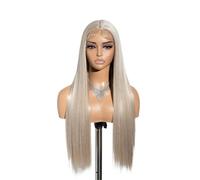 Women's Wig Straight White Wig Synthetic Lace Front Wigs 30Inch Blonde High Temperature Fiber Human Wigs
