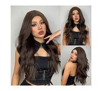 Women's Wig Synthetic Hair 24inch Long Natural Wavy Wig for Women Middle Part Synthetic Wig Heat Resistant Fiber Wigs for Daity Party Hair Wig Women Party(C)